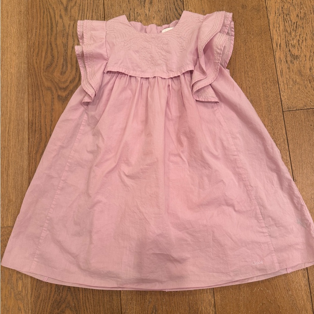 Chloé girls lavender purple embroidered cotton sundress orig $478?